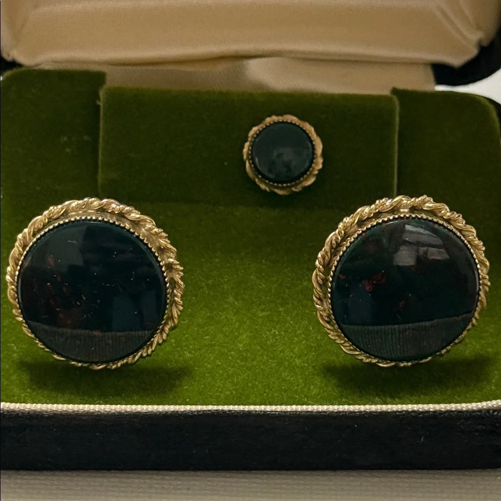 Steval 1/20 12K Gold Filled Cufflinks Jewelry Set preowned built w/original box
